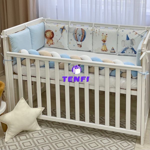 Постільний комплект для новонароджених у ліжечко Design Цирк, колір блакитний 0239136 фото