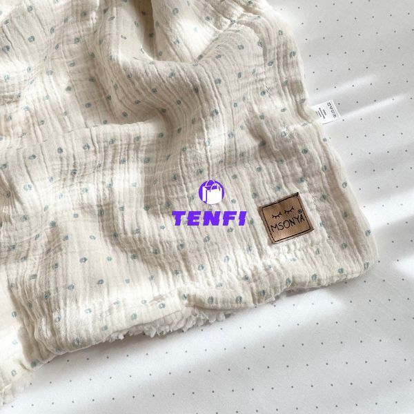 Плед детский из муслина в горошек teddy мятный 702312 фото