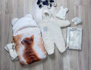 Зимний Комплект на выписку (Конверт-кокон и комбинезон) + костюм 007 622 фото