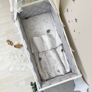 Постельный комплект для новорожденных в кроватку Baby Mix Овечки, цвет белый 0291383 фото