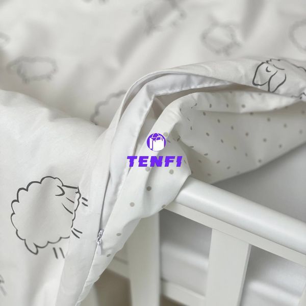 Постельный комплект для новорожденных в кроватку Baby Mix Овечки, цвет белый 0291383 фото