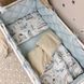 Постельный комплект для новорожденных в кроватку Baby Mix Паровозики, цвет голубой 0291559 фото 7