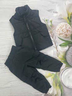 Набір штани з жилеткою дитячі демісезонні Look чорний однотон 80-86 см КБ КТ178 фото