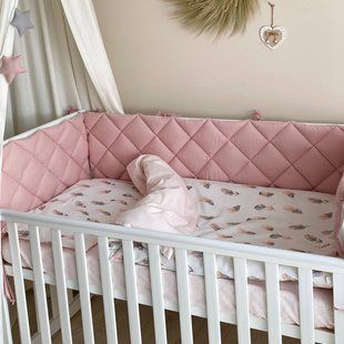 Постельный комплект для новорожденных в кроватку Baby Mix Перо пудра, цвет пудра 0291404 фото