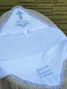 Махровая именная крыжма с вышивкой (ЛЮБОЕ ИМЯ) КР ИМ53 фото