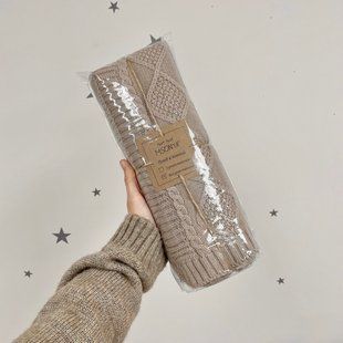 Детский плед хлопковый Ромб/Коса кофе 100х80 см 937141 фото