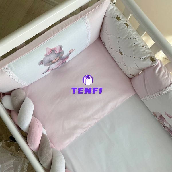 Постільний комплект для новонароджених у ліжечко Kids toys Ведмедик рожевий NEW 0269204-1 фото
