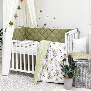 Постельный комплект для новорожденных в кроватку Baby Mix Хлопок, цвет оливковый 0291414 фото