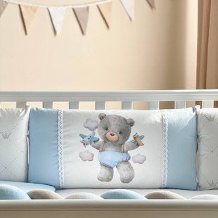 Постельный комплект для новорожденных в кроватку Kids toys Мишка голубой NEW 0269203-1 фото