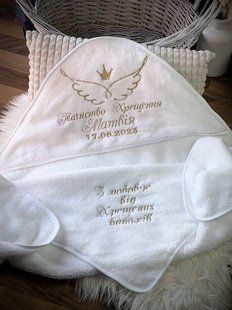 Іменна крижма для хрещення Крила-2 (БУДЬ-ЯКЕ ІМ'Я) КР ИМ79 фото