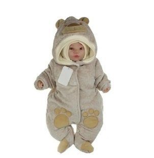 Комбинезон с шапкой для малышей Little Bear молочный шоколад 56 см КБ Л27 фото