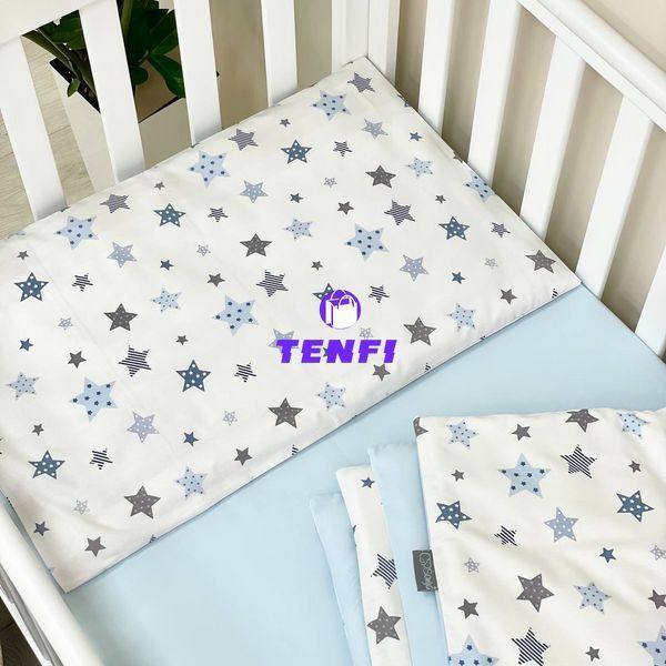 Сменное постельное белье в детскую кроватку Baby Dream Stars голубой 0303282 фото