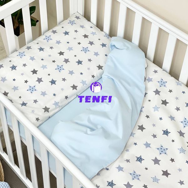 Сменное постельное белье в детскую кроватку Baby Dream Stars голубой 0303282 фото