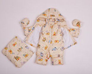 Демисезонный комбинезон тройка для малышей 0-2 года Look Мишки 0-2 года см КБ ФЛ78 фото