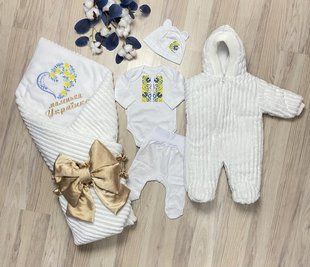 Зимовий Комплект на виписку з пологового будинку зі з'ємним утеплювачем У006 1824 фото
