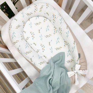 Кокон гнездышко (позиционер) Baby Design Веточки котики мята 5019753 фото