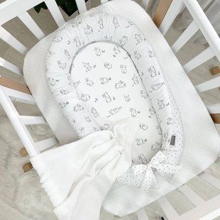 Кокон гнездышко (позиционер) Baby Design Зайчики на белом 5019250 фото