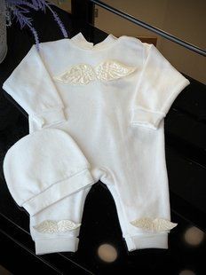 Костюмчик велюровый для малышей Молочный 56 см КС БК41-2 фото