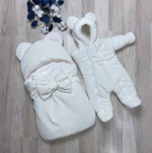 Зимовий Комплект на виписку (Конверт-кокон та комбінезон) 048 2386 фото