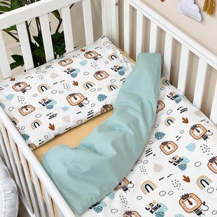 Сменное постельное белье в детскую кроватку Baby Dream Львы с радугами мята 0303502 фото