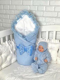 Комплект на выписку для мальчика Little Tale голубой КВ ВД40 фото
