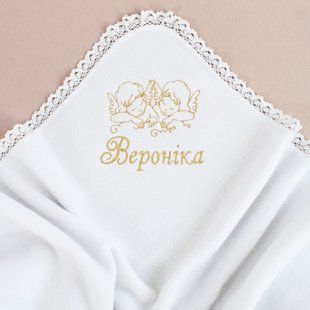 Тепла крижма для хрещення іменна Янголи КР ЛД77 фото