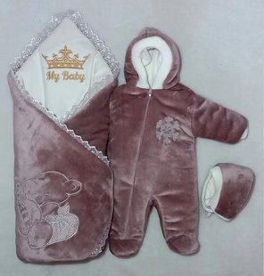 Комплект на виписку зимовий Соня шоколад КП А634 фото