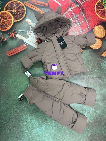 Комбінезон з курткою зимовий дитячий Look Вуханчик однотон какао 80-86 см КБ ФЛ244 фото