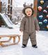 Комбінезон з курткою зимовий дитячий Look Вуханчик однотон какао 80-86 см КБ ФЛ244 фото 1
