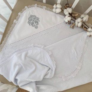 Крижма Сонечко-3 подвійна з вишивкою Білий Махра 75*100 см КР БИР152 фото