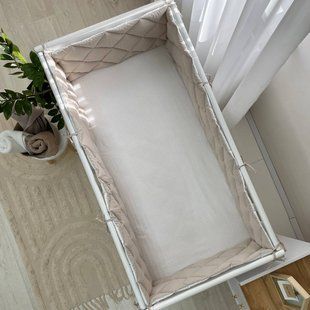 Бортик защитный в кроватку Стеганый капучино/белый 0710243 фото