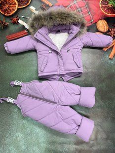 Зимовий комбінезон з курткою дитячий Look Plus бузковий КБ ФЛ258 фото
