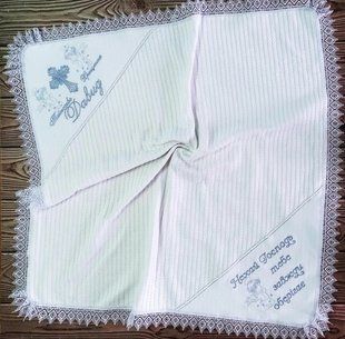 Крижма плед для хрещення (БУДЬ-ЯКЕ ІМ'Я) Коси КР ЛМ30 фото