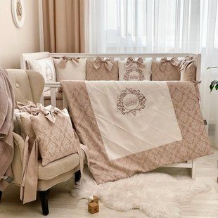 Постельный комплект для новорожденных в кроватку Elegance бежевый 024502 фото