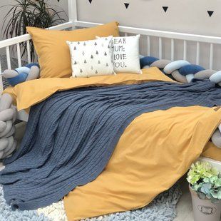 Постельный комплект для подростков варёный хлопок горчица 108108276 фото