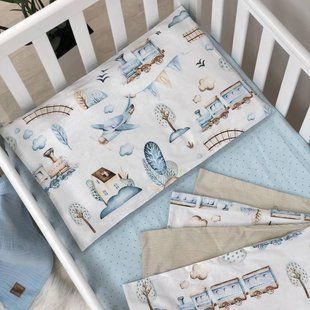 Сменное постельное белье в детскую кроватку Baby Mix Паровозики 0391559 фото