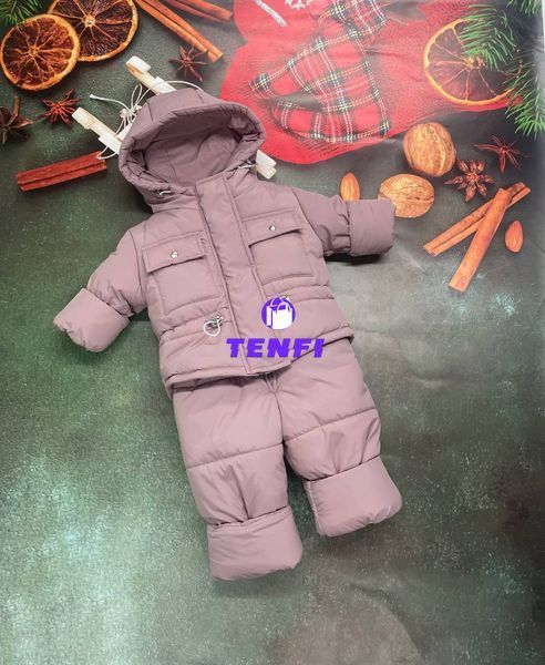 Зимний комбинезон с курткой детский для мальчика Look пудра 80-86 см КБ ФЛ677 фото