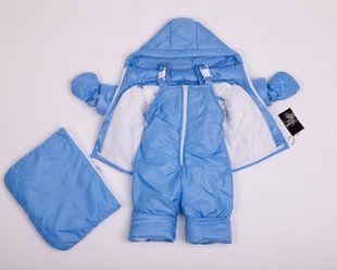 Демисезонный комбинезон тройка для малышей 0-2 года Look голубой 0-2 года см КБ КТ126 фото