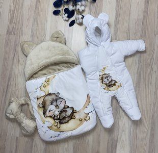 Зимовий Комплект на виписку (Конверт-кокон та комбінезон) 015 2329 фото