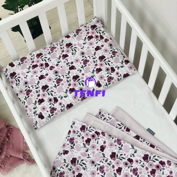 Сменное постельное белье в детскую кроватку Baby Mix Лила цветы 0391601 фото