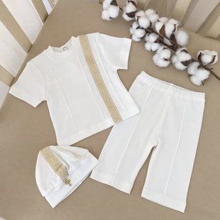 Костюм "Мирослав" к.р. кофта, штани,берет Молочний 56 см 509028424 фото