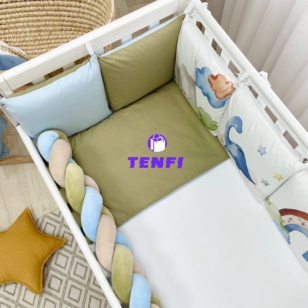 Постельный комплект для новорожденных в кроватку Design Дино, цвет оливковый 0239185 фото