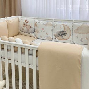 Постельный комплект для новорожденных в кроватку Design Енотик, цвет бежевый 0239193 фото