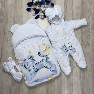 Зимовий Комплект на виписку (Конверт-кокон та комбінезон) 019 2334 фото