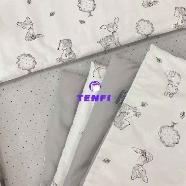 Сменное постельное белье в детскую кроватку Happy night Зверята серые 03107642 фото