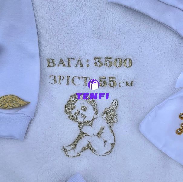 Вишитий набір для хрещення (будь-яке ім'я) 62 см КР БЛ188 фото