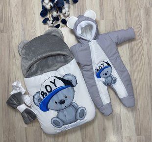 Зимовий Комплект на виписку (Конверт-кокон та комбінезон) 039 2368 фото