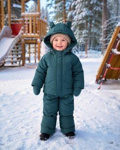 Комбінезон з курткою зимовий дитячий Look Вуханчик однотон зелений 80-86 см КБ ФЛ233 фото