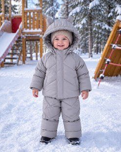 Комбінезон з курткою зимовий дитячий Look Вуханчик однотон бежевий 80-86 см КБ ФЛ234 фото