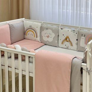 Постельный комплект для новорожденных в кроватку Design Улитка цвет пудра-серый 0239616 фото